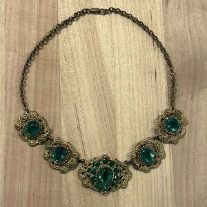 Green costume necklace